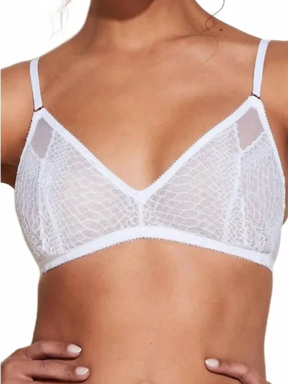 Cosabella Sutra White Sheer Lace Triangle Bralette
